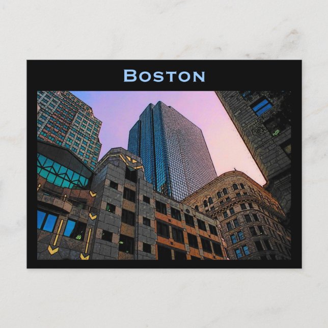 Carte postale Boston Skyline (Devant)