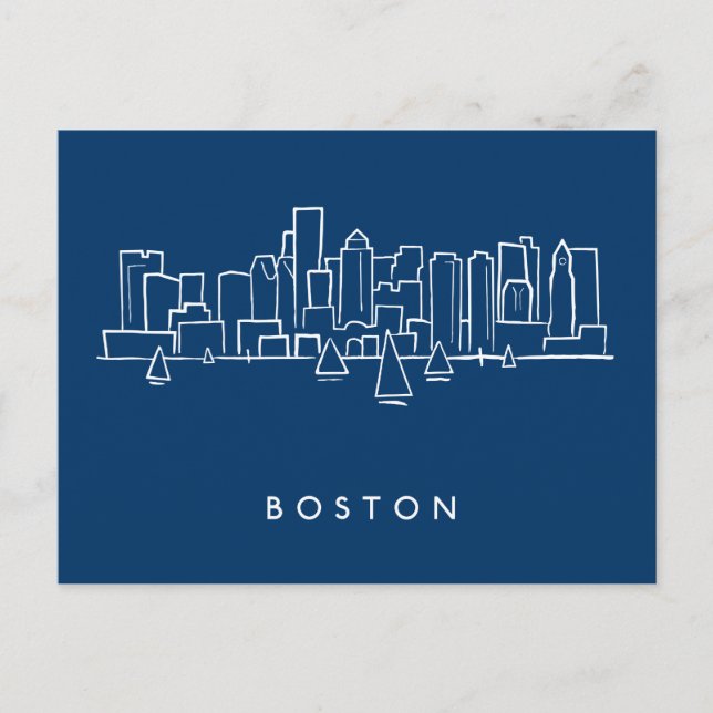 Carte Postale Boston Skyline (Devant)