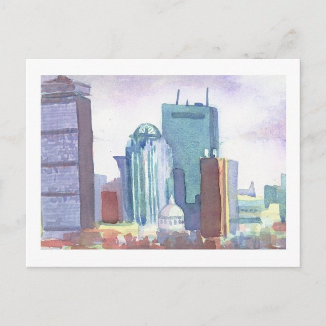Carte postale Boston Skyline (Devant)