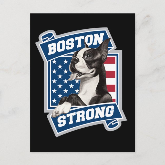 CARTE POSTALE BOSTON STRONG TERRIER (Devant)