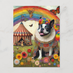 Carte Postale Boston Terrier Colorful Circus