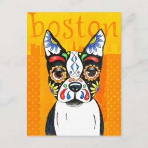 Carte Postale Boston Terrier Day of the Dead