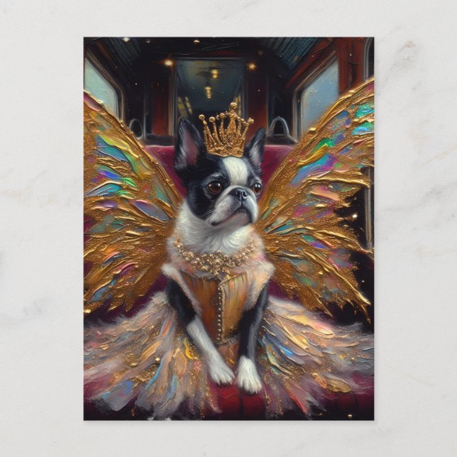 Carte Postale Boston Terrier Fairy (Devant)
