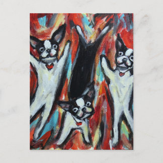 Carte Postale Boston Terrier Party Love