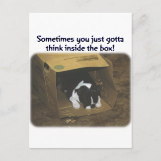 Carte Postale Boston Terrier : Pensez à l'intérieur de la boîte