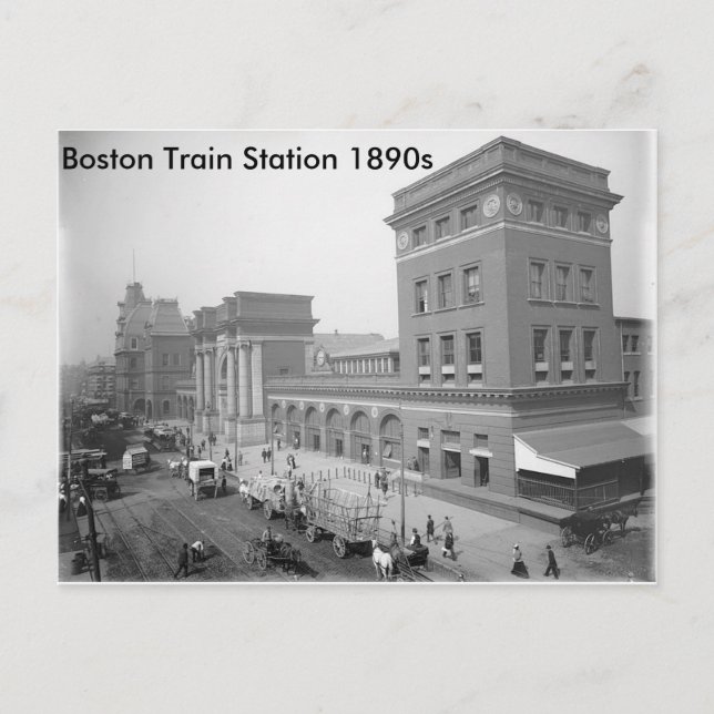 Carte postale "Boston Train Station 1890s" (Devant)