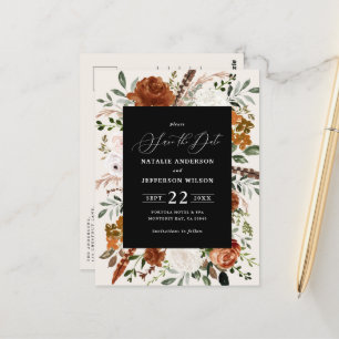 Carte Postale botanique naturelle rustique élégant mariage moder