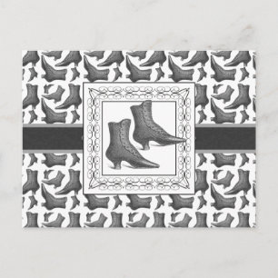 Carte Postale Bottes de mode victorienne vintage Élégante Motif