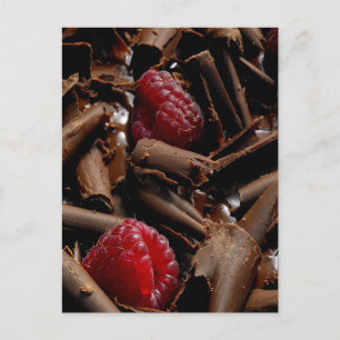 Carte Postale Boucles de chocolat et framboises