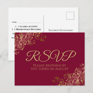 Carte Postale Boucles d'or et tournois Maroon Mariage Bourgogne 