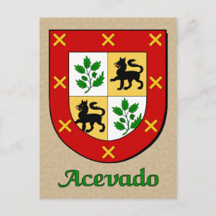 Carte Postale Bouclier de la famille Acevado