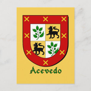 Carte Postale Bouclier héraldique de la famille Acevedo
