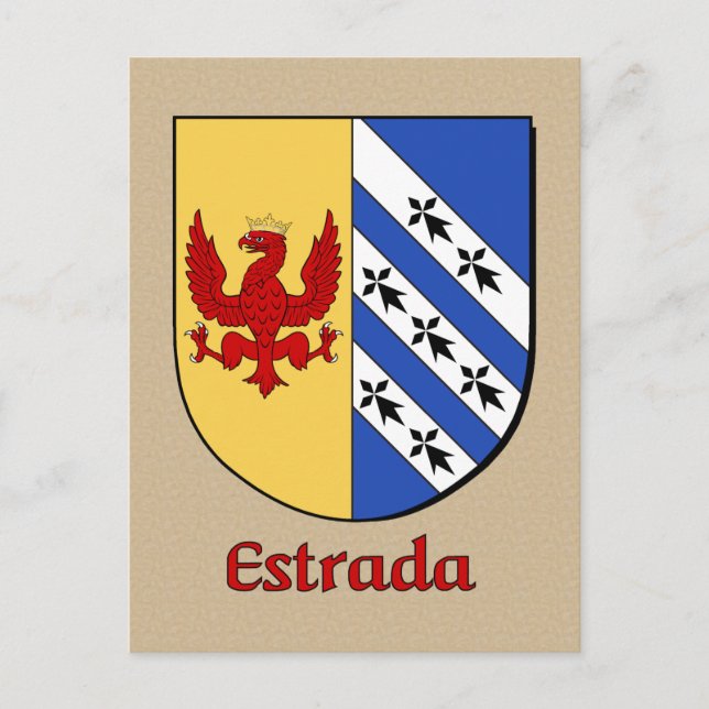 Carte Postale Bouclier héraldique de la famille Estrada (Devant)