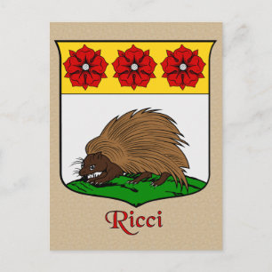 Carte Postale Bouclier héraldique Ricci Family