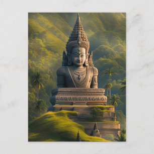 Carte Postale Bouddha de la montagne indonésienne