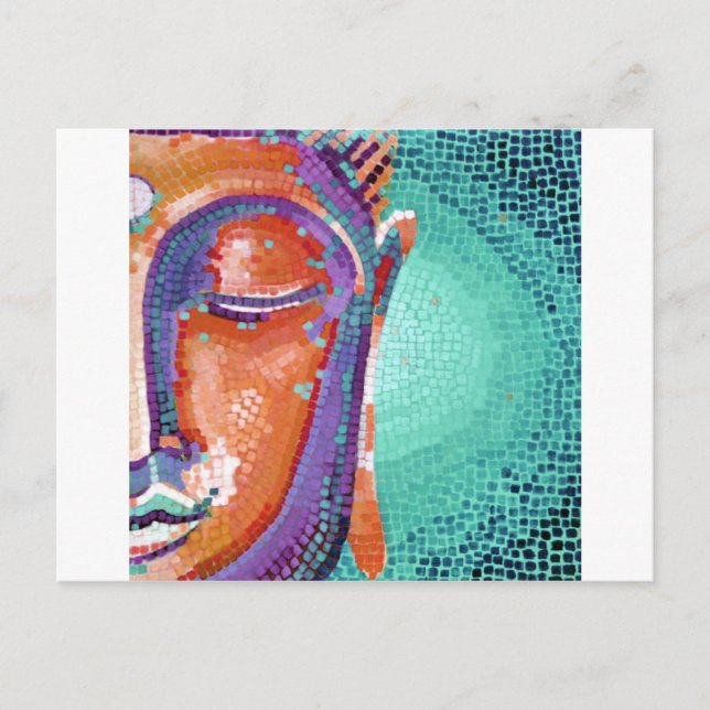Carte Postale Bouddha en mosaïque orange (Devant)