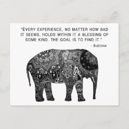 Carte Postale Bouddha Henné Sagesse Eléphant