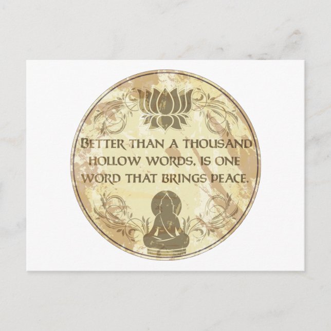 Carte Postale Bouddha mot creux (Devant)