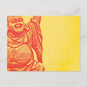 Carte Postale Bouddha riant (rouge)