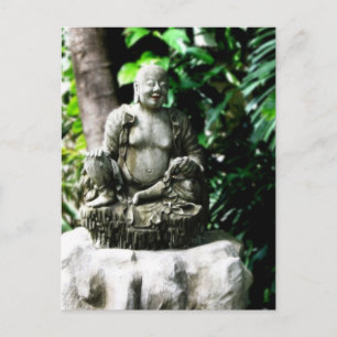 Carte Postale Bouddha riant thaïlandais dans le jardin
