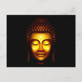 Carte Postale Bouddha Seigneur Souriant Or et Noir