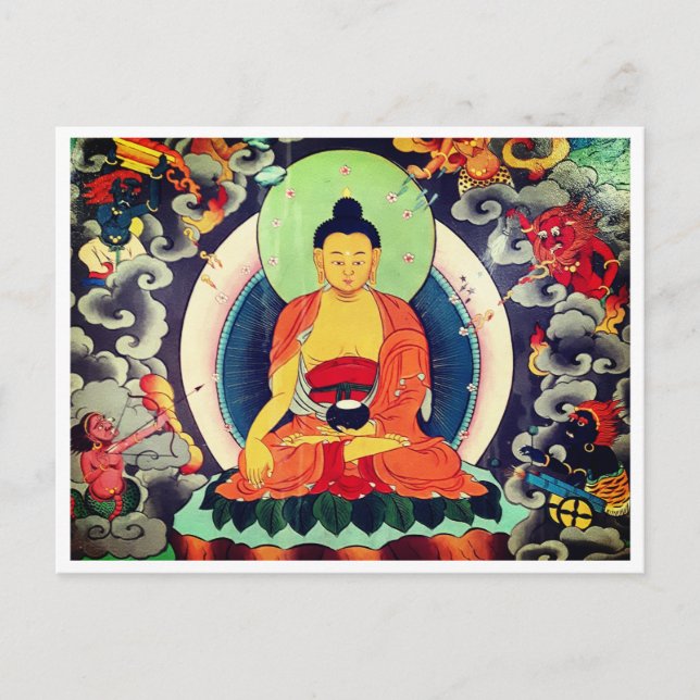 Carte Postale Bouddha Shakyamuni peinture, Himalaya, Népal (Devant)