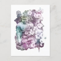 *~* Bouddha Zen Abstrait Méditate Pastel Floral