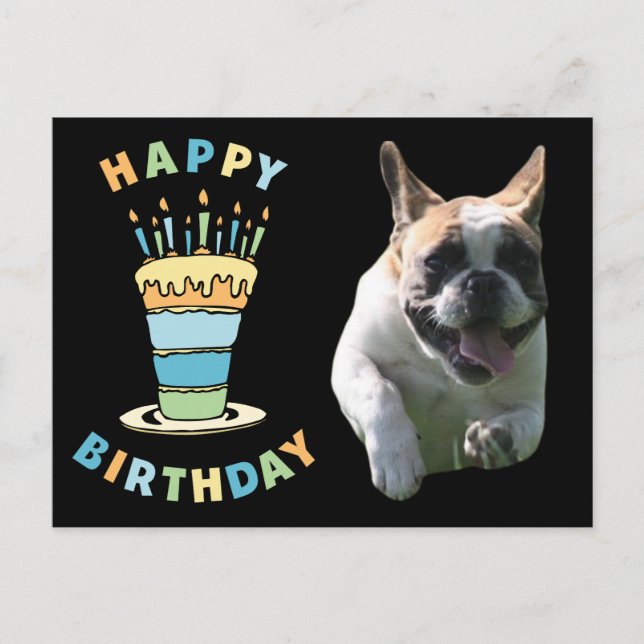 Carte Postale Bougie Bouledogue Français  (Devant)