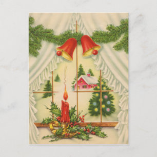 Carte Postale Bougie dans la fenêtre