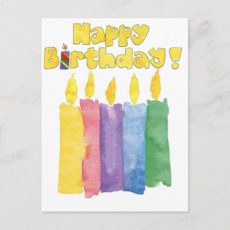 Carte Postale bougies d'anniversaire