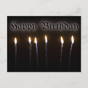 Carte Postale Bougies noires Halloween Anniversaire