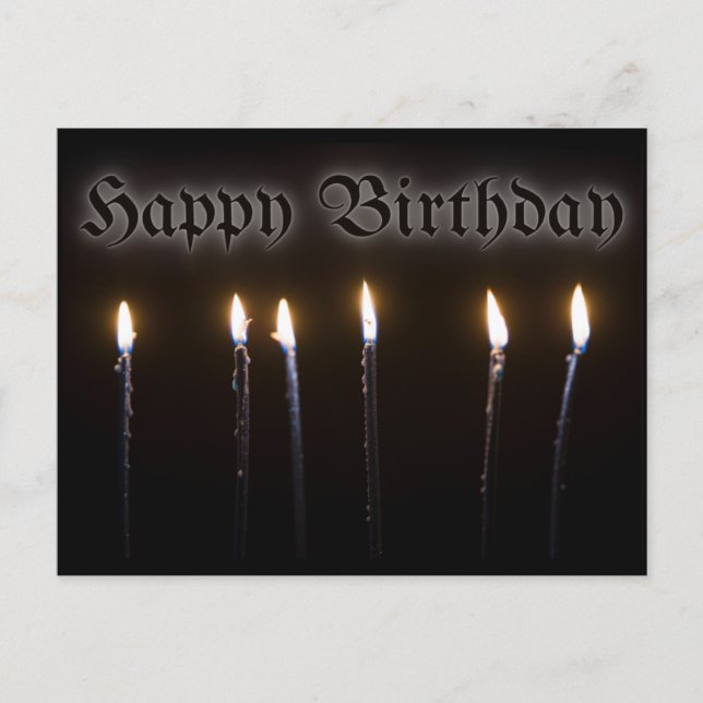 Carte Postale Bougies noires Halloween Anniversaire (Devant)
