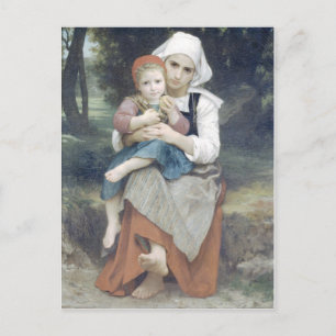 Carte Postale Bouguereau - Frere et Soeur Bretons
