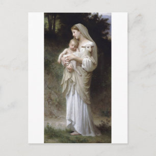 Carte Postale Bouguereau Innocence Lady Agneau-enfant