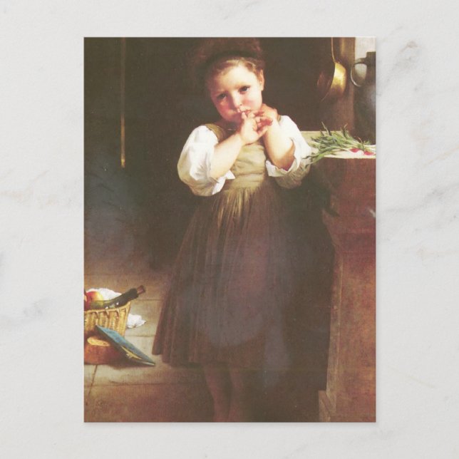Carte Postale Bouguereau - Petite Boudeuse (Devant)