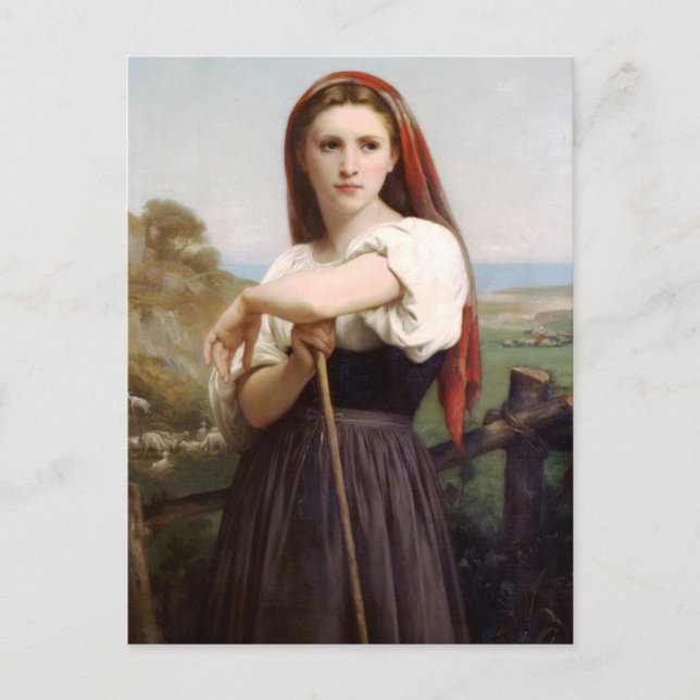 Carte postale Bouguereau Shepherdess (Devant)
