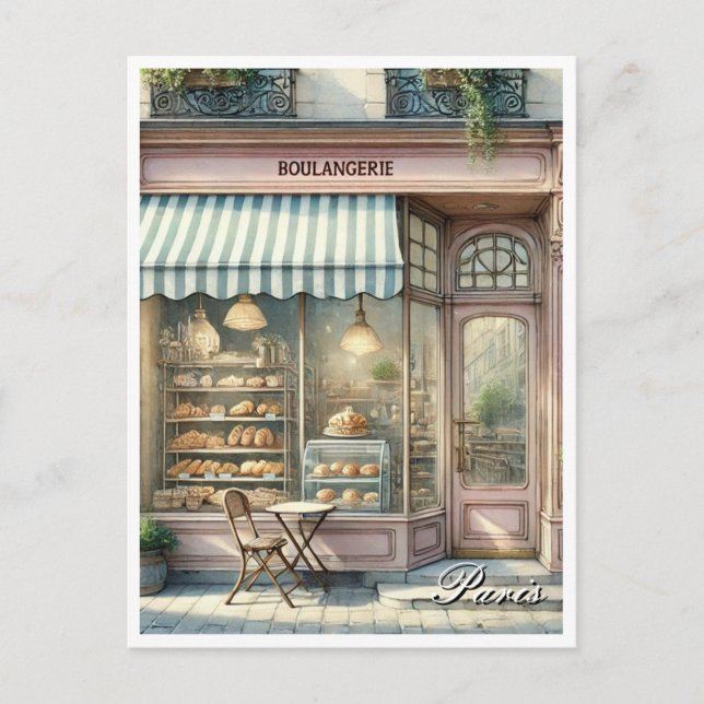 Carte Postale Boulangerie à Paris France (Devant)