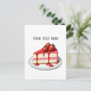 Carte Postale Boulangerie de gâteau à la fraise mignonne personn