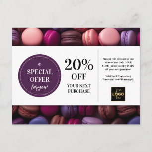 Carte Postale Boulangerie Macarons Boulangerie Coupon sur mesure