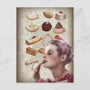 Carte Postale boulangerie parisienne cupcake pâtisserie rétro co