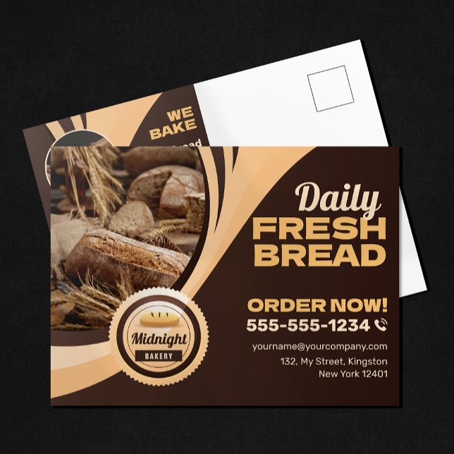 Carte Postale Boulangerie Pâtisserie Traiteur Moderne Brown Bake (Créateur téléchargé)