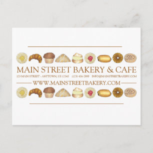Carte Postale Boulangerie Viennoiseries Croissant Donut Muffin P