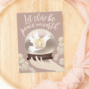 Carte Postale Boule à neige de la Nativité chrétienne 'Paix sur 
