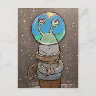 Carte Postale boule anti-neige de Sluggo