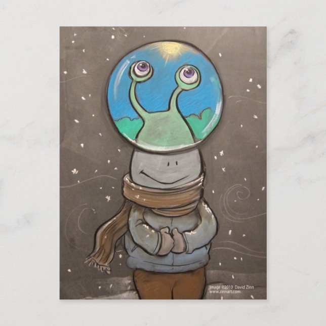 Carte Postale boule anti-neige de Sluggo (Devant)