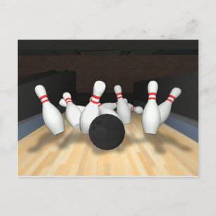 Carte Postale Boule de Bowling & Pins : Modèle 3D :