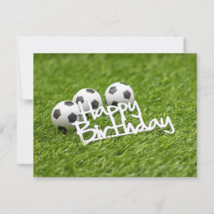 Carte Postale Boule de football avec Joyeux mot d'anniversaire s