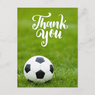 Carte Postale Boule de football avec Merci de mot   