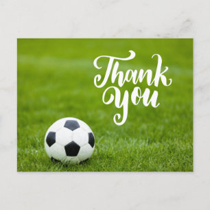 Carte Postale Boule de football avec Merci de mot  