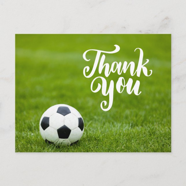 Carte Postale Boule de football avec Merci de mot (Devant)